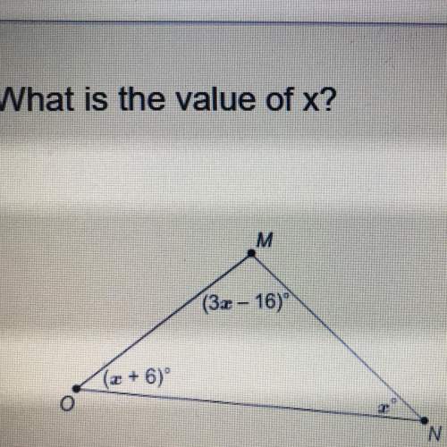 What is the value of x ?  a. 5  b. 22  c. 38  d. 42