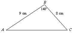 Find the area of triangle abc. the figure is not drawn to scale. 20.92 cm2