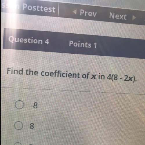 Find the coefficient is x in 4(8-2x).