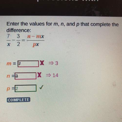 Enter the values for m, n, and p that complete the differences answer