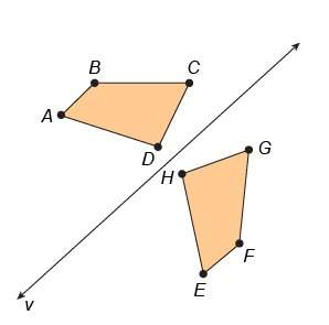 Quadrilateral abcd is the result of a reflection of quadrilateral efgh over the line. which line seg