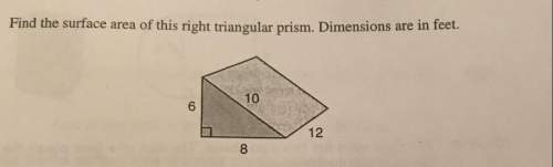Find the surface area of this right triangular prism. dimensions are in feet 6,10,8,12