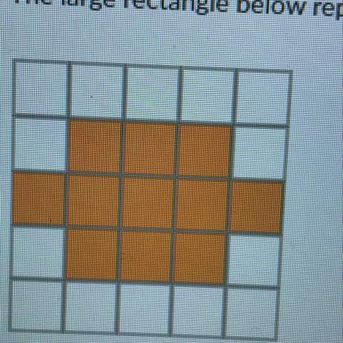 The large rectangle below represents one whole. what percent is represented by the shaded area