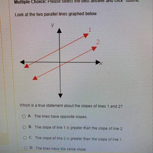 Which is a true statement about the slopes of lines 1 and 2?