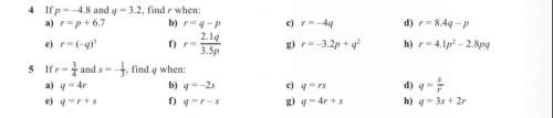 Substitution -just 4.g) r=-3.2p+q^2