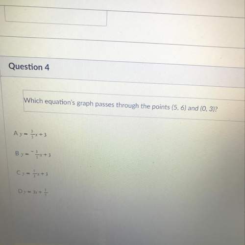 Which equation graph passes through the points (5,6) and (0,3)