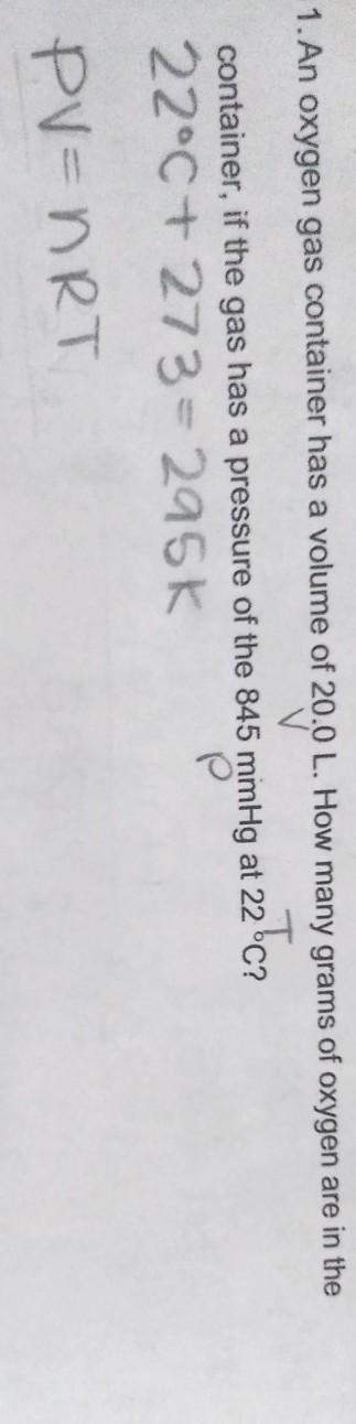 Chemistry questioni'm not sure if i should be using the ideal gas law here but i've already co