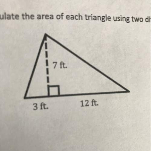 Calculate the area of each triangle using two different methods