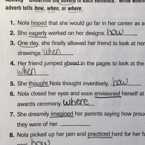 What do i put for number 6 and 7 about adverbs?