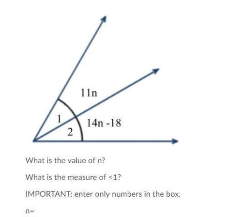 What is the value of n and the measure of 1?