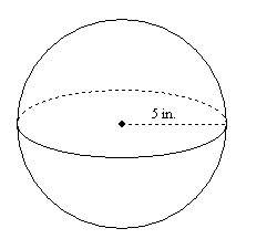 Find the volume of the sphere to the nearest whole number. use pi = 3.14. a. 131 in.3 b. 393 in.3 c.