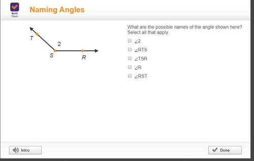 What are the possible names of the angle shown here? select all that apply. 2 rts