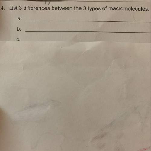 4. list 3 differences between the 3 types of macromolecules.