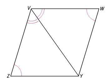 Write a congruence statement for the pair of triangles shown. ∆zvy ≅ ∆wyv