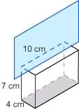 Aplane intersects this rectangular prism perpendicular to the prism’s base. which two-di