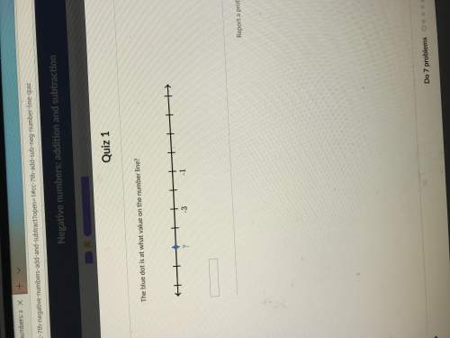 The dot on the blue line is what value on the number line