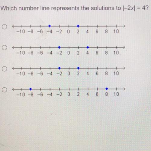 Which number line represents the solutions to 1-2x1 = 4?