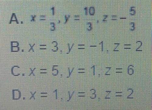 Use gauss-jordan elimination to solve the following system of equations x + y + z =2 2x-3y+z=