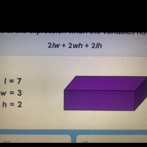 The expression shows the surface area of a rectangular prism with length 1, width w, and heigh