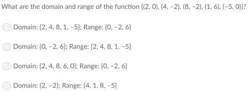 What are the domain and range of the function? {(2, 0), (4, -2), (8, -2), (1, 6), (-5, 0)}