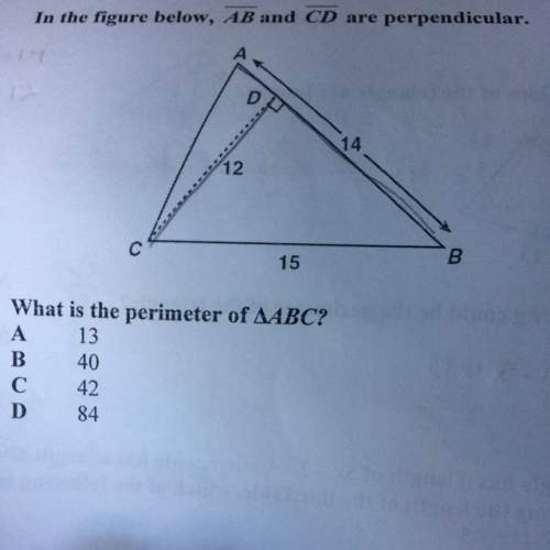 In the figure below, line ab and line cb are perpendicular. what is the perimeter of triangle abc