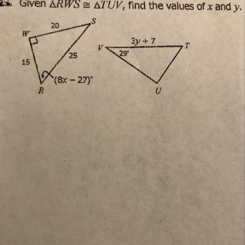 Given rws=tuv, find the values of x and y