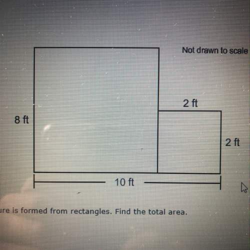 The figure is formed from rectangles. find the total area.  answer options: 68, 36, 80, 104