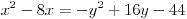 What is the center of the circle given by the equation below?  a. (-4 , -8) b. (4