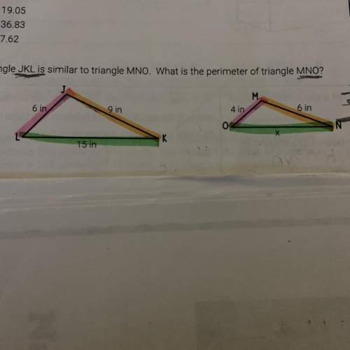 Triangle jkl is similar to triangle mno.what is the perimeter of triangle mno?