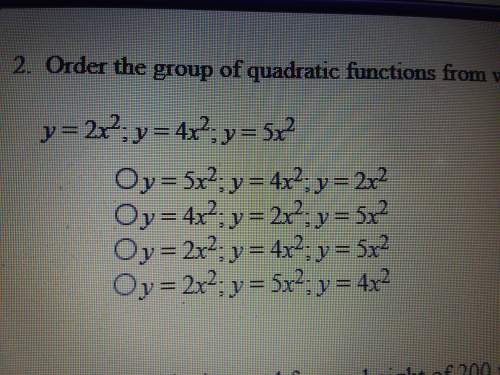 20 points 2. order the group of quadratic functions from widest to narrowest graph.