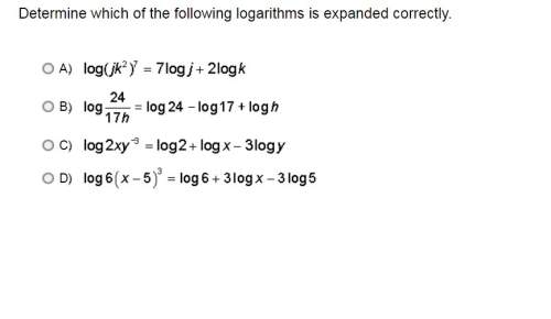 Determine which of the following logarithms is expanded correctly.