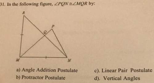 On  in the following figure, (angle) pqn ~= (angle)mqr by:  a) angle additi