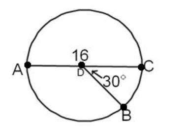 Ac is the diameter. calculate the area of the sector (to the nearest whole number) created by ∠cdb.&lt;