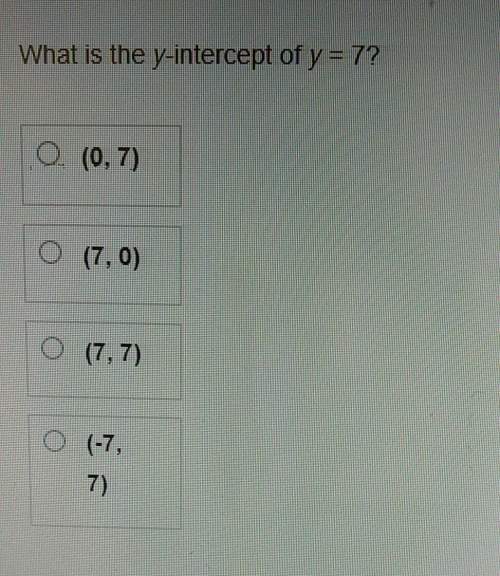 Ineed this to pass what is the y- intercept of y=7
