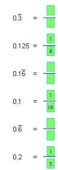 Write the fractional equivalent (in reduced form) to each number.