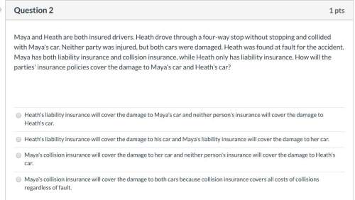 Maya and heath are both insured drivers. heath drove through a four-way stop without stopping and co