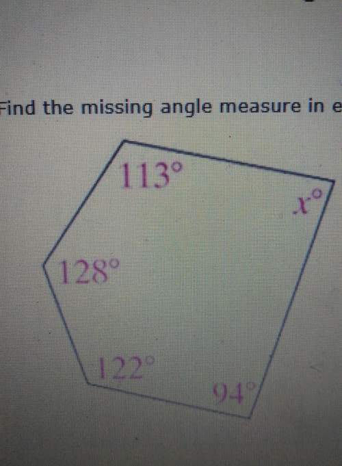 Find the missing angle measures in the figure? a.) 103 degrees b. ) 93 degrees c.) 113 degrees d.)