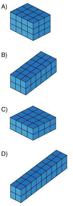Which right rectangular prism does not have a volume of 36 cubic units?