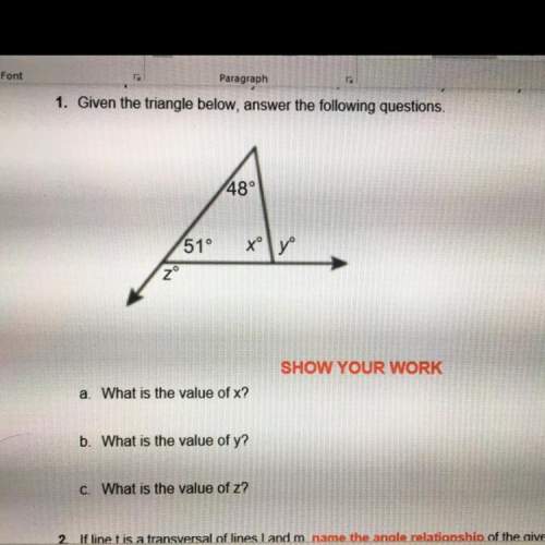 Given the triangle below answer the following questions