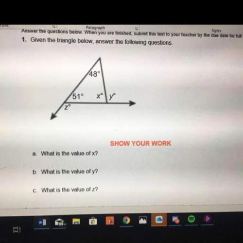 Given the triangle below answer the following questions  a. what is the value of x