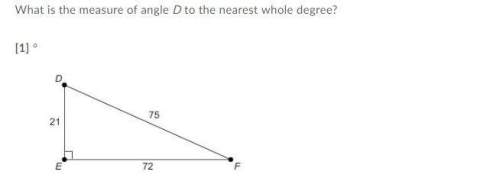 What is the measure of angle d to the nearest whole degree?