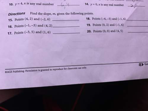 Geomtry !  6 questions ! find the slip m given the following point