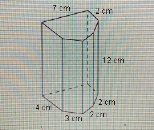 Me find the surface area of the polyhedron below. the area of each base is 65 and