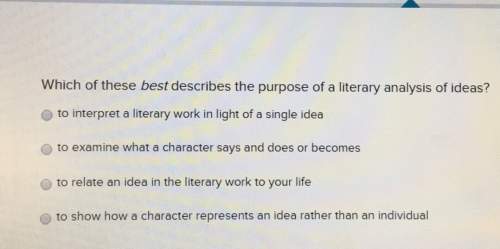 Which of these best describes the purpose of a literary analysis of ideas? to interpret a literary