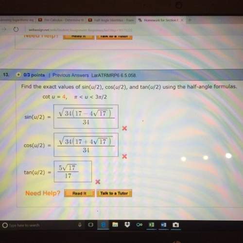 Need to get the values of each trig function using half angle formulas within the constraint