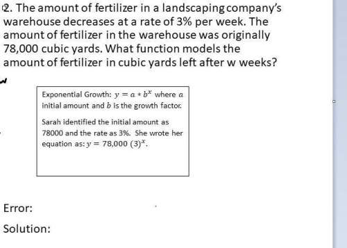 (30pts)  2.the amount of fertilizer in a landscaping company’s warehouse decreases at a rate o