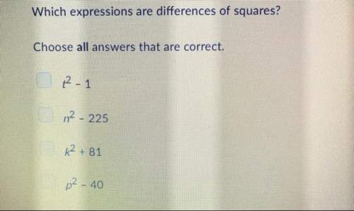 Which expressions are differences of squares?  choose all answers that are correct.