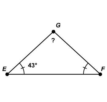 What is the measure of g?  a. 43° b. 86°