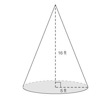 What is the exact volume of the cone?  a.80 (pie)ft3 b.400/3(pie)ft3