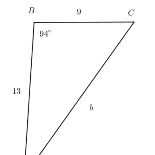 Triangle abc shown below has m∠b=94∘, a=9, and c=13. find the area of the triangle. roun